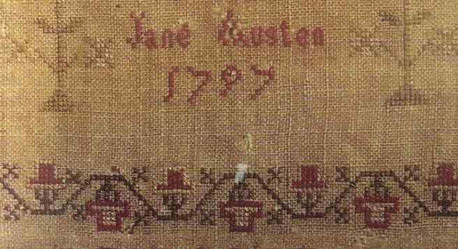 Jane Austen sampler - name and date