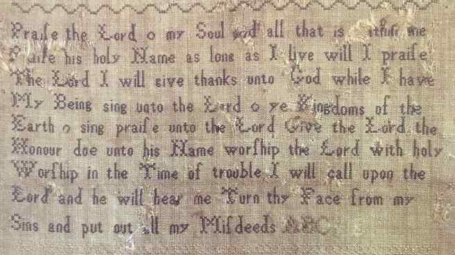 Jane Austen sampler - Psalms