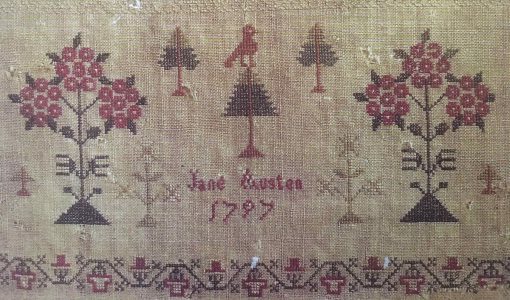 Jane Austen sampler - trees and name
