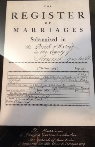 Austen marriage certificate St. Swithins - 1